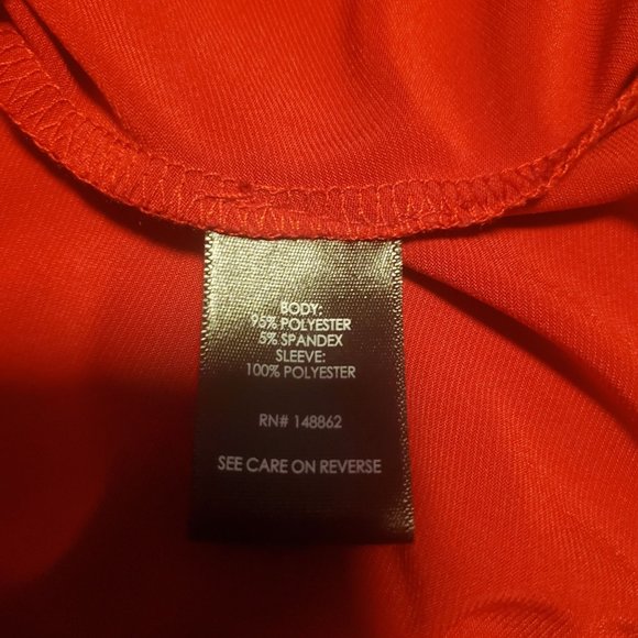 Torrid Sz 2X Babydoll Wrap Chiffon Sleeves Surplice Top Red Christmas Holiday - Picture 9 of 10